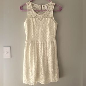 Xhiliration cream lace dress